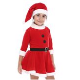 Tülü Akkoç Kız Çocuk Kırmızı Kemerli Noel Yılbaşı Kostümü