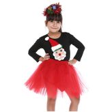 Tülü Akkoç Kız Çocuk Kırmızı Tütülü Noel Yılbaşı Kostümü