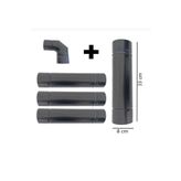 Tunca Pelet Soba Boru Set 4 Adet 33 Cm Boru Dirsek Soba Borusu Çap 8,5cm