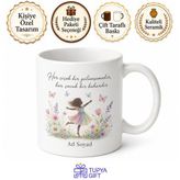 Tupya Gift Çiçek Çocuğu Temalı Baskılı Kupa Bardak Hediye Özel Tasarım Porselen Mug
