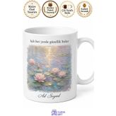 Tupya Gift Empresyonist Nilüfer Çiçekleri Monet Ruhu Işık Temalı Porselen Kupa Bardak Hediye