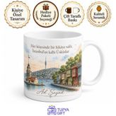 Tupya Gift İstanbul Üsküdar Kız Kulesi Çamlıca Tepesi Kuzguncuk Fethi Paşa Korusu Porselen Kupa Hediye