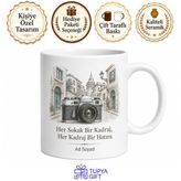Tupya Gift Sokak Fotoğrafçısı Gezgine Analog Kamera Deklanşör Temalı Baskılı Kupa Bardak Hediye