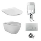 Turkuaz Cerastyle City Rimless Kanalsız Asma Klozet Ve Gömme Rezervuar Tam Set Bella Kapak