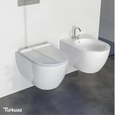 Turkuaz City Kanalsız Beyaz Asma Klozet Set002008, Turkuaz City Bella Yavaş Kapak