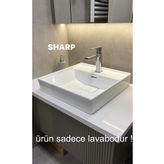 Turkuaz Seramik Sharp Etajerli Lavabo 48 x 48 CM