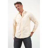 Turuncu Düğmeli Yaka Uzun Kol Slim Fit Pamuklu Gömlek 1004260236