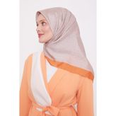 Turuncu Halka Desen Monogram Eşarp