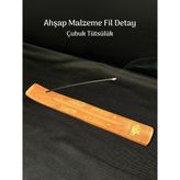 Tütsülük Tabutluk Kutusu Çiçek Detay Ahşap Çubuk Tütsü Kabı Ithal Ceviz Ağacından Buhurdanlık - Eskitme Ahşap