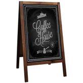 tuvalcim Menü Tahtası, Ayaklı Yazı Tahta, Çift Taraflı Kara Tahta Ahşap Büyük Boy
