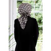 Twill İpek Eşarp KREM/SİYAH 92X92