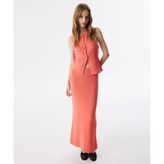 Twist Dokulu Triko Etek - Pembe