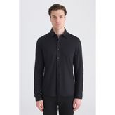 Twn Slim Fit Siyah Örme Gömlek 5EC02AD04259M