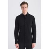 Twn Slim Fit Siyah Örme Gömlek 5EC02IM02259M