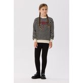 Tyess BG Store Kız Çocuk Çizgili Sweatshirt