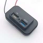 Type-C Usb 2 Portlu Araç Şarj Soketi Adaptörü 12V-24V