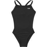 Tyr Durafast Elite® Diamondfit Kız Çocuk Mayo - Solid - Siyah