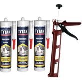Tytan Şeffaf Silikon 280GR 3'lü + Silikon Tabancası