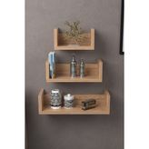 U Duvar Rafı Ceviz 43 cm - Standart
