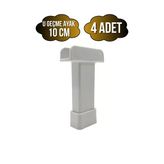 U Geçme Beyaz Plastik Ayarlı Ayak Mobilya Masa Ve Dolap Ayağı(Beyaz)(6Cm - 10Cm) Beyaz 10Cm 10Cm - 4 Adet