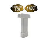 U Geçme Beyaz Plastik Ayarlı Ayak Mobilya Masa Ve Dolap Ayağı(Beyaz)(6Cm - 10Cm) Beyaz 6Cm 6Cm - 4 Adet