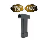 U Geçme Gri Plastik Ayarlı Ayak Mobilya Masa Ve Dolap Ayağı(Gri)(6Cm - 10Cm) Gri 6Cm 6Cm - 4 Adet