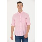 U.S. Polo Assn. Erkek Pembe Gömlek Desenli 50263330-VR041 - Pembe-01