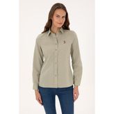 U.s. Polo Assn. Kadın Açık Haki Gömlek Basic 50308043-VR183 - 40 - Haki-1070