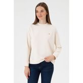 U.S. Polo Assn. Kadın Krem Regular Bisiklet Yaka Basic Sweatshırt 50313610-VR071