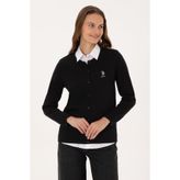 U.S. Polo Assn. Kadın Siyah Basic Triko Hırka 50313624-VR046