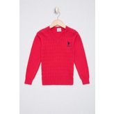 U.S. Polo Assn. Kız Çocuk Fuşya Basic Kazak