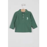 U.S. Polo Assn. Lisanslı Classic Yeşil Erkek Bebek Uzun Kol Yakalı Sweatshirt