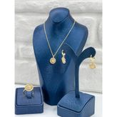 Üç Renkli Dorika Gümüş Set Takımı
