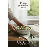 UCCO 21 cm Porselen Artisan Salata Meyve Sunum Kasesi - Yemek Makarna Tabağı