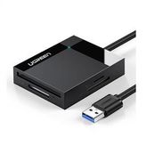 Ugreen 4 in 1 USB 3.0 SD/TF Kart Okuyucu 50cm - Siyah