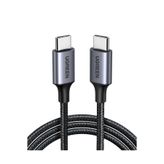 Ugreen 50152 60W 3A QC PD Örgülü 2 mt Siyah USB-C Hızlı Şarj Kablosu