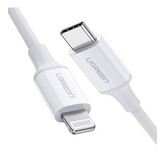 Ugreen Beyaz USB Type-C Lightning iPhone Şarj Kablosu