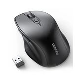 Ugreen Ergonomik Sessiz Çift Modlu Bluetooth & Wireless Kablosuz Mouse, Siyah, 90395