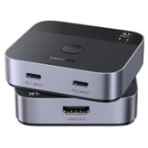 UGREEN Switch USB C'den HDMI 2.0 4K 60Hz 2 Giriş 1 Çıkış Anahtarlayıcı Tipo C 2K 1080P 240Hz HDR EDID Dolby Atmos PC MacBook Air/Pro iPhone 15/16 PS5/4 Xbox TV Stick Chromecast TV Box ile uyumlu