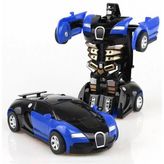 Uğur Böceği Ticaret Robota Dönüşen Araba Transformers It Bırak - Bugatti Modeli - Mavi