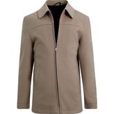 Uki Açık Bej Kaşe Mont - 2XL