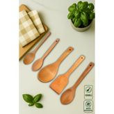 Ülgenev 5'li Bambu Tahta Kaşık Seti Pilav,Sos, Ölçü ve Mama Kaşığı, Spatula Ahşap Mutfak Seti, Çeyizlik