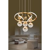 Ultra Home Modern Led Avize 3+1 Gold Ledli Avize