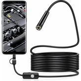 UltraTekno 5.5 mm Endoskop Yılan Kamera 6 LED IP67 Sert Kablo Type-C USB Android OTG PC 2-20 Metre - 15 Metre