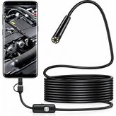 UltraTekno 5.5 mm Endoskop Yılan Kamera 6 LED IP67 Sert Kablo Type-C USB Android OTG PC 2-20 Metre - 5 Metre