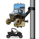 ULZOZN UTV Telefon Tutucu 360° Dönen Evrensel UTV ATV SXS 1,75-2 İnç Rulo Bar Ağır Hizmet Alüminyum ATV Telefon Tutucu, 4,7-6,8 İnç Cep Telefonu için, Siyah