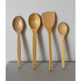Und Trade 4'lü ''bambu'' Yemek Gereçleri - 4 Boy Bambu Kaşık -Ahşap Set Tahta Kaşık(23 Cm-28 Cm-32 Cm)