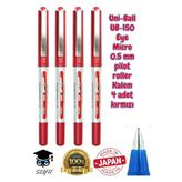 Uni-Ball UB-150 Eye Micro 0.5 mm Pilot Roller Kalem, Kırmızı, 4 Adet, Made in Japan