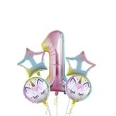 Unicorn 1 Yaş Folyo Balon Set