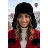Uniquetrenders Kadın Ponponlu Kulaklıklı Peluş Kışlık Pilot Bere